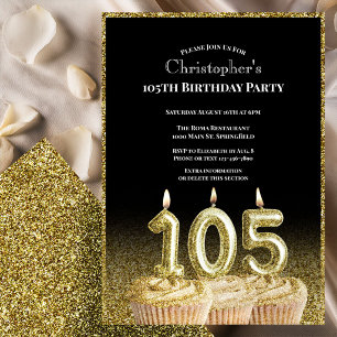 Einladung zum 105. Geburtstag in Schwarz und Gold 