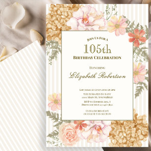 Einladung zum 105. Geburtstag mit Herbstfarben und