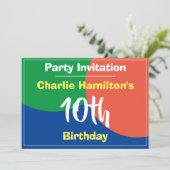 Einladung zum 10. Geburtstag (Stehend Vorderseite)
