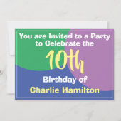 Einladung zum 10. Geburtstag (Vorderseite)