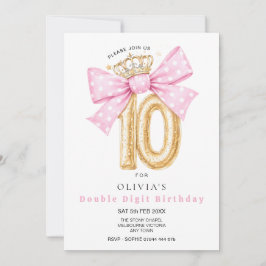Einladung zum 10. Geburtstag mit doppelter Ziffer 