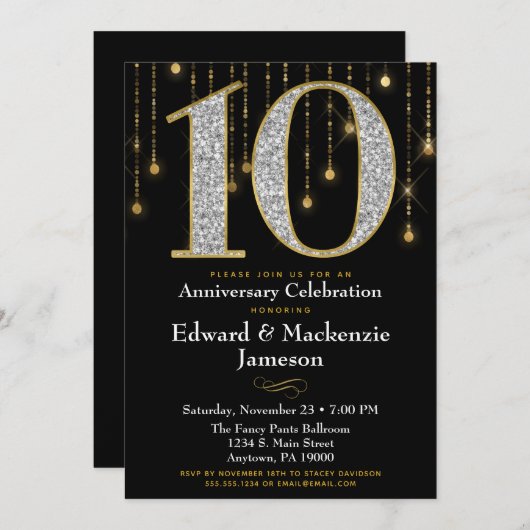 Einladung zum 10-jährigen Jubiläum Black Gold Diam (Vorne/Hinten)
