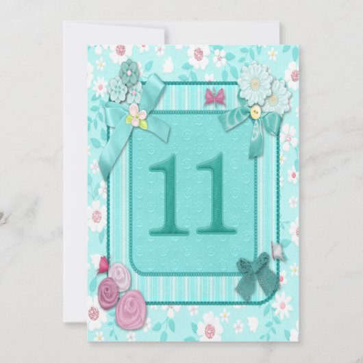 Einladung zum 11. Geburtstag (Vorderseite)