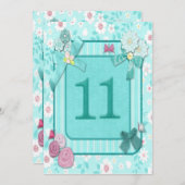 Einladung zum 11. Geburtstag (Vorne/Hinten)