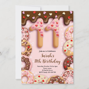 Einladung zum 11. Geburtstag für Mädchen
