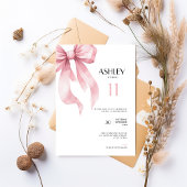 Einladung zum 11. Geburtstag mit rosa Schleife für