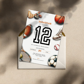 Einladung zum 12. Geburtstag für Jungen - All Star