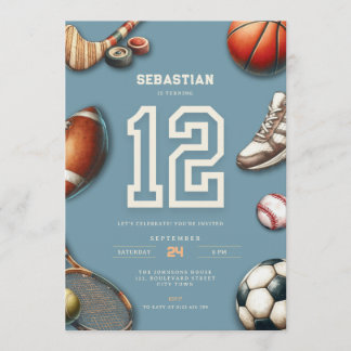 Einladung zum 12. Geburtstag für Jungen - All Star