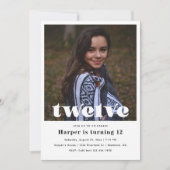 Einladung zum 12. Geburtstag | Minimalistischer Ge (Vorderseite)