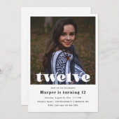Einladung zum 12. Geburtstag | Minimalistischer Ge (Vorne/Hinten)