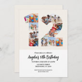 Einladung zum 12. Geburtstag - Nummer 12 (Vorne/Hinten)