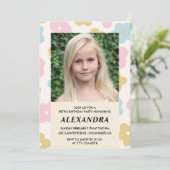 Einladung zum 12. Geburtstag Retro Groovy Blume Ni (Stehend Vorderseite)