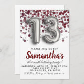 Einladung zum 13. Geburtstag (Vorne/Hinten)