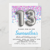 Einladung zum 13. Geburtstag (Vorne/Hinten)