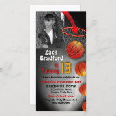 Einladung zum 13. Geburtstag, Baseballballkorb (Vorne/Hinten)