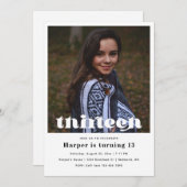 Einladung zum 13. Geburtstag | Minimalistischer Ge (Vorne/Hinten)