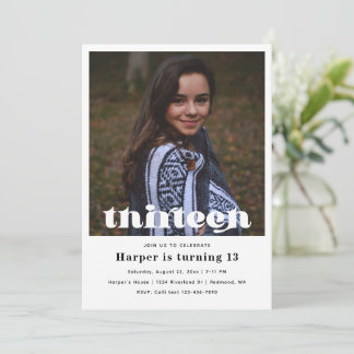 Einladung zum 13. Geburtstag | Minimalistischer Ge