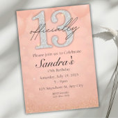 Einladung zum 13. Geburtstag, Rosa Glitzer Party C