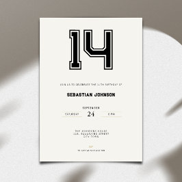 Einladung zum 14. Geburtstag - Minimaler Sportstil