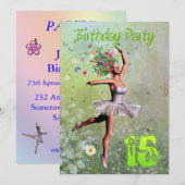 Einladung zum 15. Geburtstag (Vorne/Hinten)
