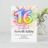Einladung zum 16. Geburtstag (Stehend Vorderseite)