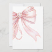 Einladung zum 16. Geburtstag mit Perlen-Rosa-Schle (Rückseite)