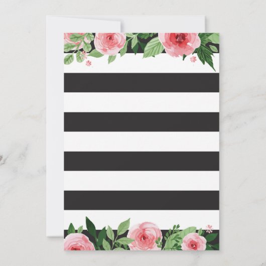 Einladung zum 16. Geburtstag. Rosa Schwarz (Rückseite)