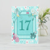 Einladung zum 17. Geburtstag (Stehend Vorderseite)