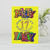 Einladung zum 17. Geburtstag (Stehend Vorderseite)