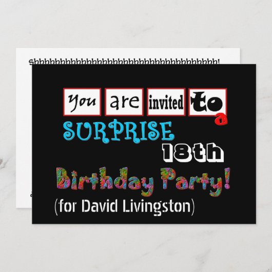 Einladung zum 18. Geburtstag (Vorne/Hinten)