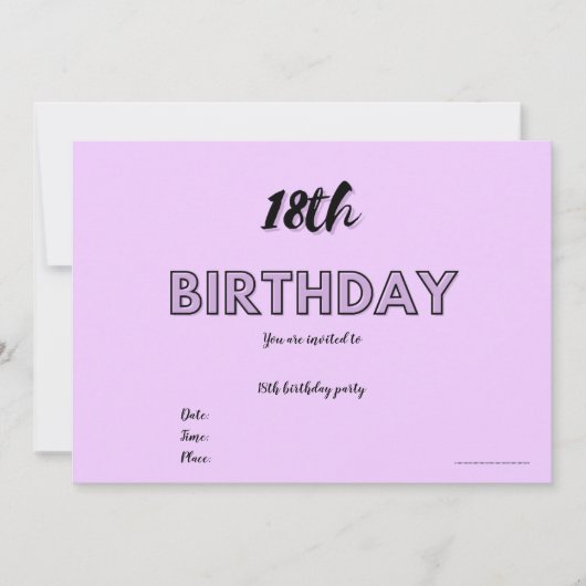 Einladung zum 18. Geburtstag (Vorderseite)