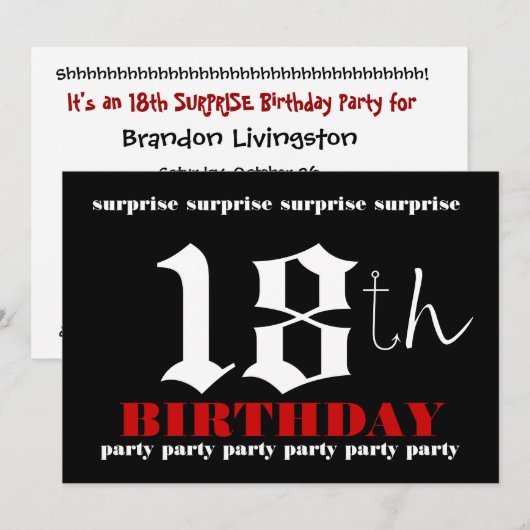 Einladung zum 18. Geburtstag (Vorne/Hinten)