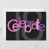 Einladung zum 18. Geburtstag in Rosa (Rückseite)