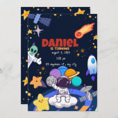 Einladung zum 1. Astronautenflug Rocket Geburtstag (Vorne/Hinten)