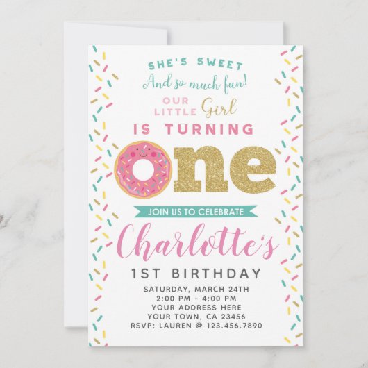 Einladung zum 1. Geburtstag (Vorderseite)