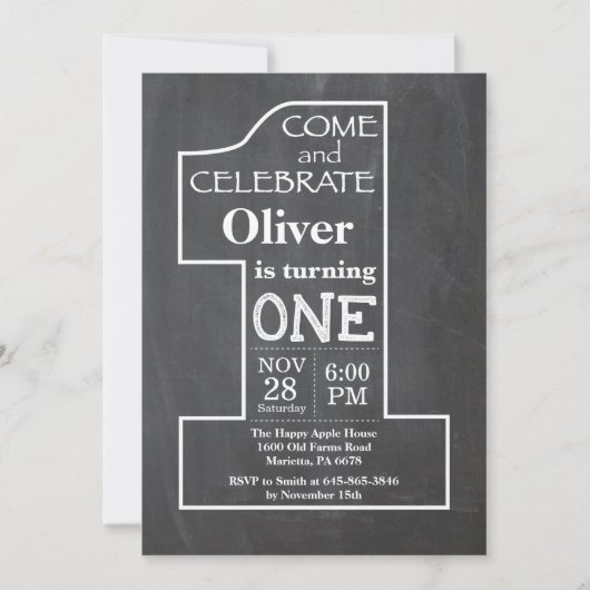 Einladung zum 1. Geburtstag (Vorderseite)