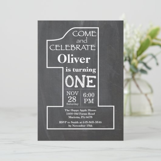 Einladung zum 1. Geburtstag (Stehend Vorderseite)