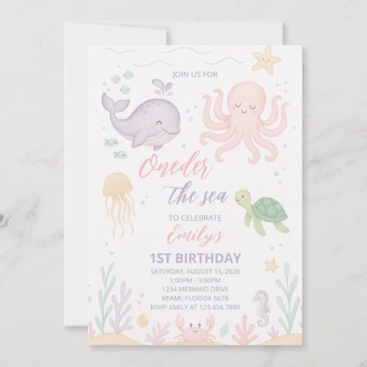 Einladung zum 1. Geburtstag (Vorderseite)