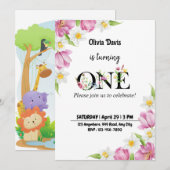 Einladung zum 1. Geburtstag (Vorne/Hinten)