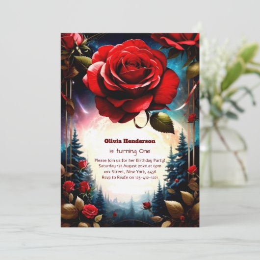 Einladung zum 1. Geburtstag (Stehend Vorderseite)