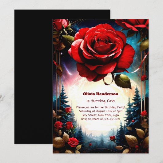 Einladung zum 1. Geburtstag (Vorne/Hinten)