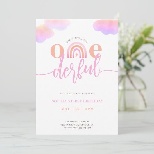 Einladung zum 1. Geburtstag (Stehend Vorderseite)