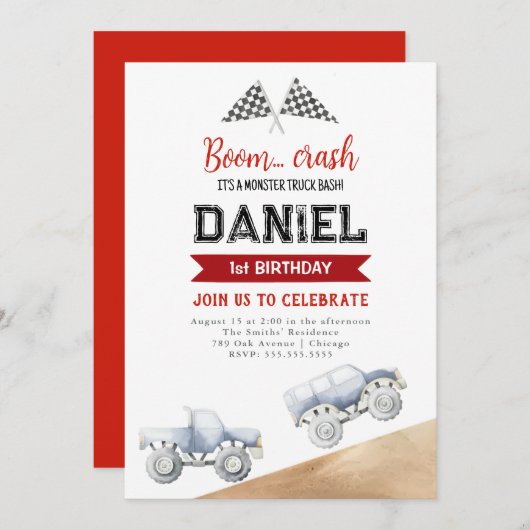 Einladung zum 1. Geburtstag (Vorne/Hinten)