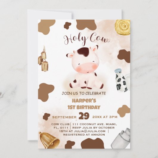 Einladung zum 1. Geburtstag (Vorderseite)