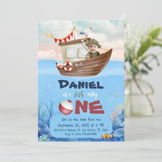 Einladung zum 1. Geburtstag (Stehend Vorderseite)