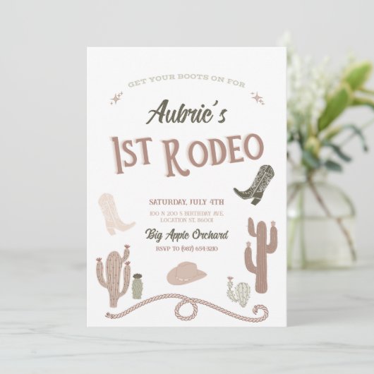 Einladung zum 1. Geburtstag (Stehend Vorderseite)