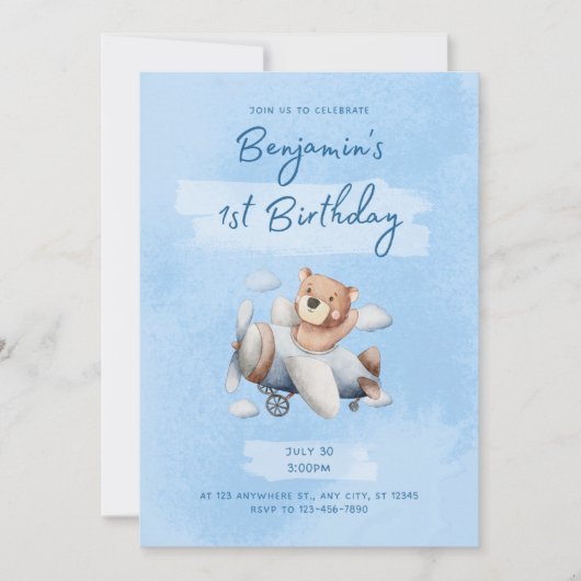 Einladung zum 1. Geburtstag (Vorderseite)