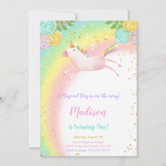 Einladung zum 1. Geburtstag (Vorderseite)