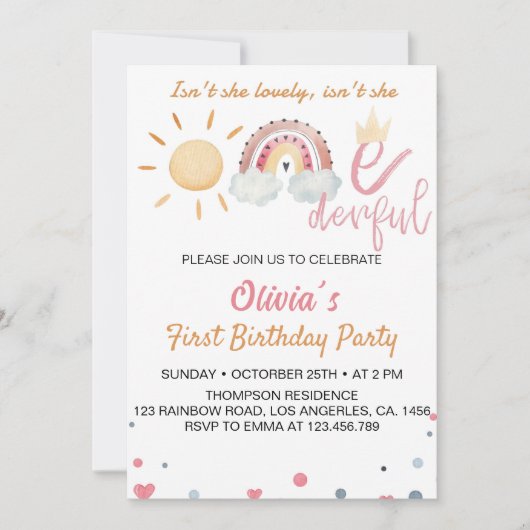 Einladung zum 1. Geburtstag (Vorderseite)