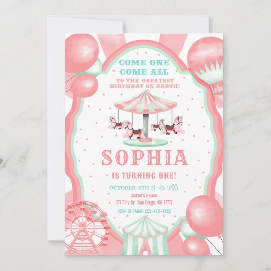 Einladung zum 1. Geburtstag (Vorderseite)